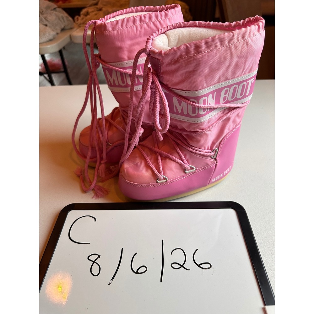 Moon Boot Kids Icon Nylon Snow Boots Pink US 10C/12.5 EU 27-30 Winter Apres Ski